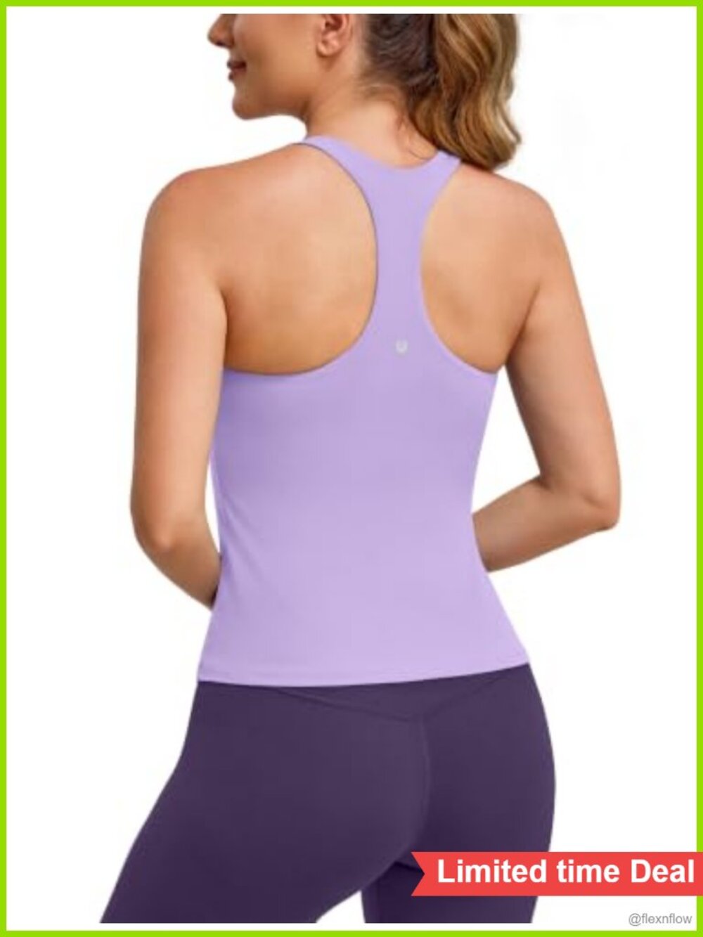 Racerback Workout Tank Top with Built-In Bra Removable Pads